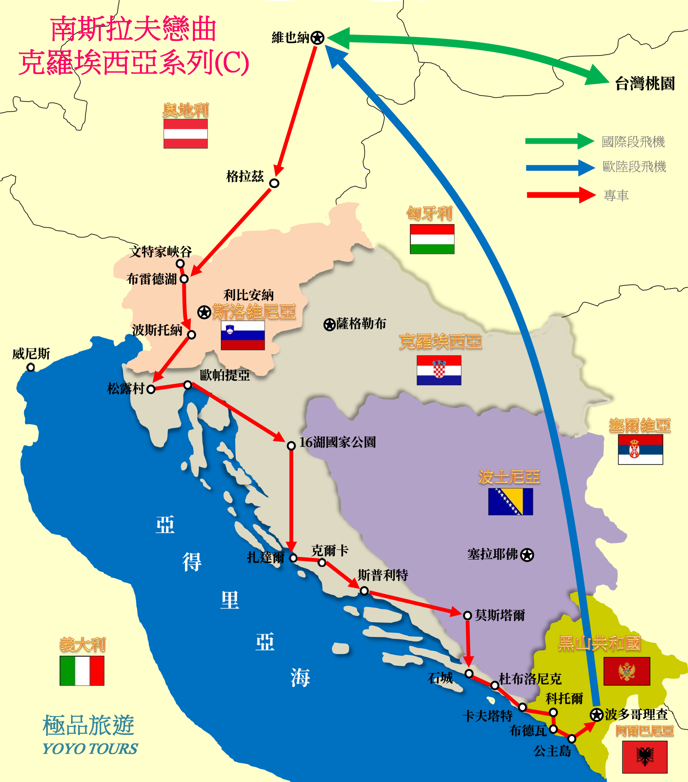 克羅埃西亞旅遊路線