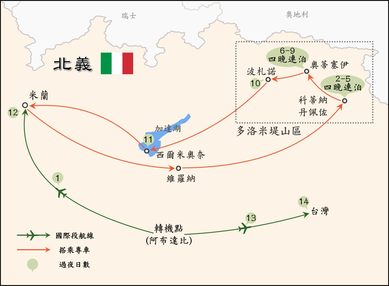 北義行程地圖一